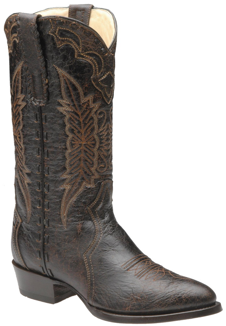 Scarpe country stivale in pelle scura