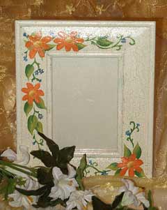Portafoto country Portafoto country bianco con motivi floreali