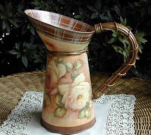 Decorazione country brocca Decorazioni country brocca decoupage pittorico