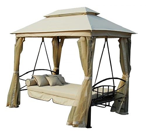 Dondolo Gazebo Harem Con Zanzariera - Trasformabile In Letto, 155x235x240 Cm - Foto 14